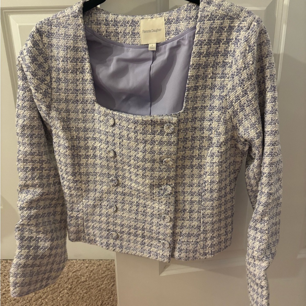 Favorite Daughter Lavender Houndstooth Blazer